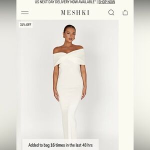 Meshki Terese Off Shoulder Knit Maxi Dress - Cream